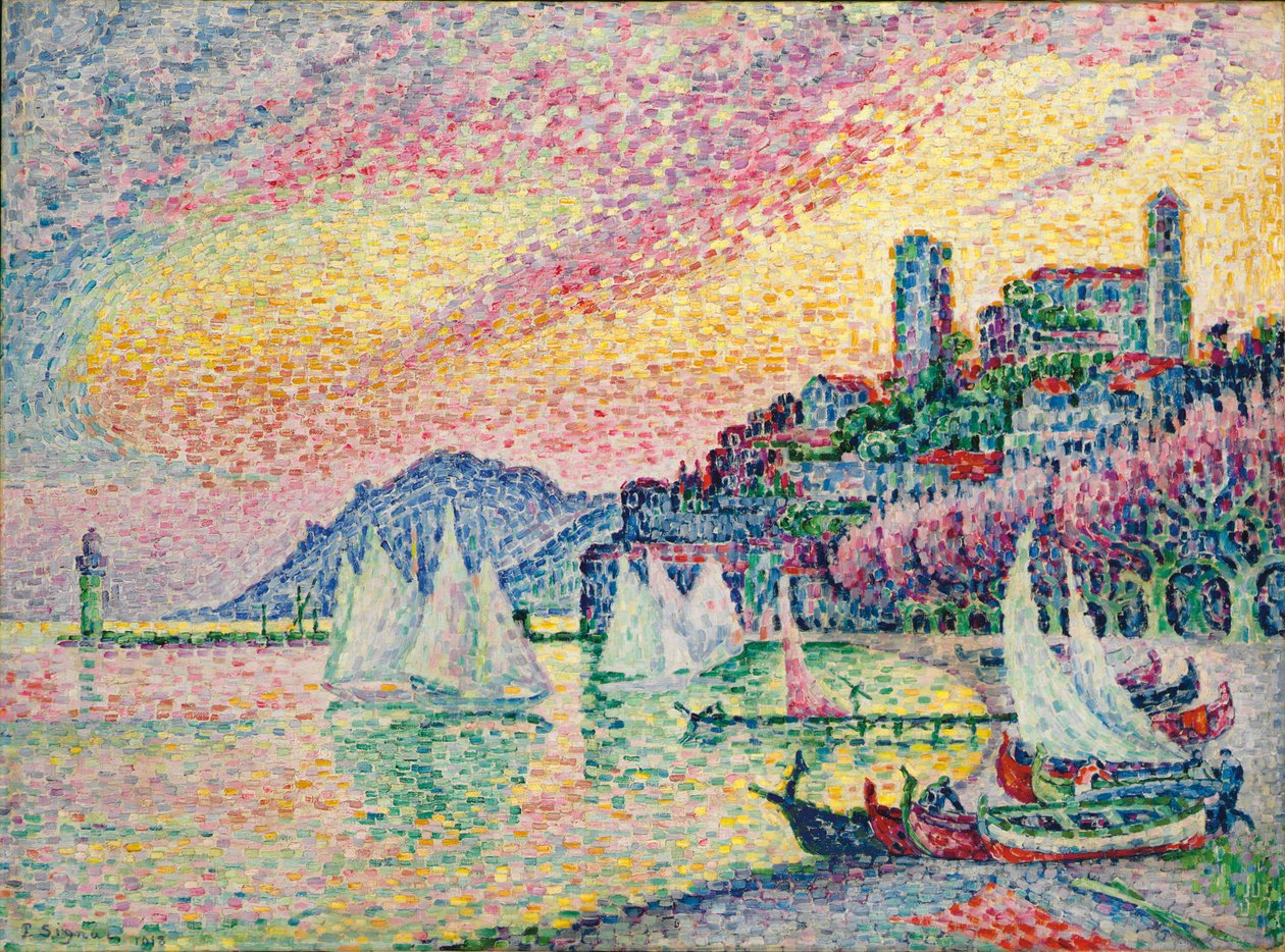 Gamla hamnen i Cannes; Gamla hamnen i Cannes, 1918 av Paul Signac