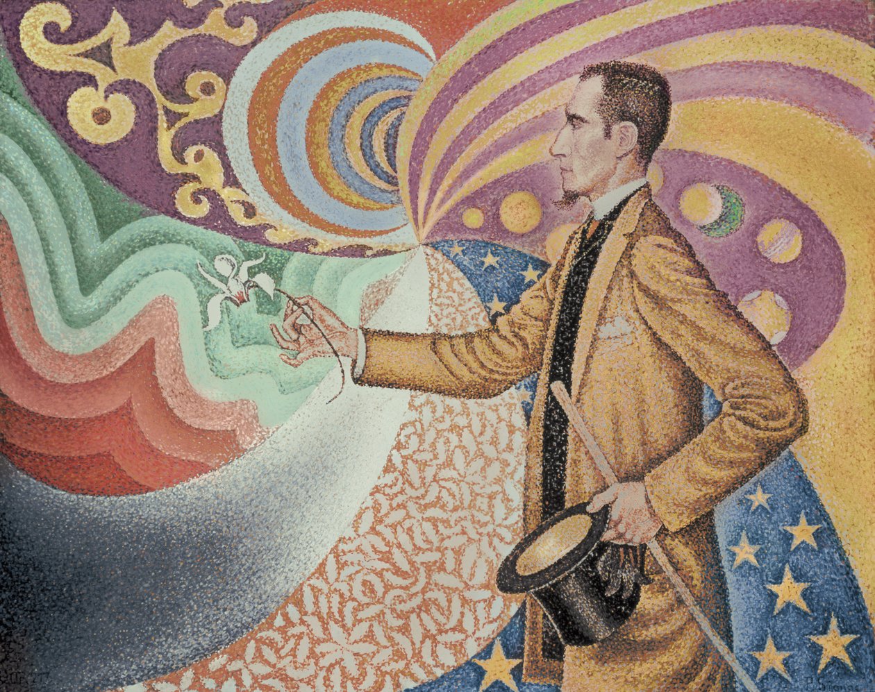 Opus 217. Mot emaljen av en bakgrundsrytmik med takter och vinklar, toner och nyanser, Porträtt av Felix Feneon 1890 (olja på duk) av Paul Signac