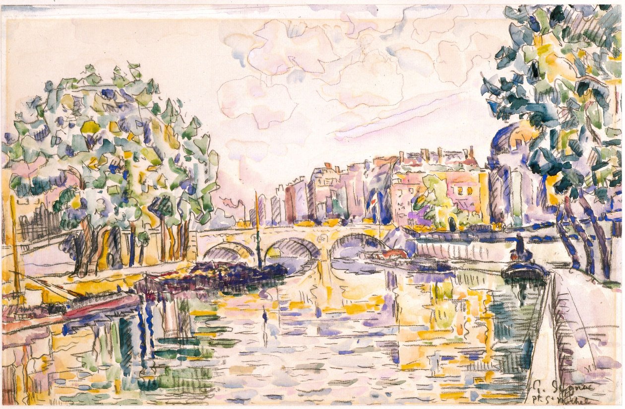 Pont Saint-Michel av Paul Signac