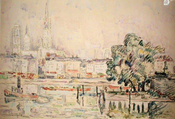 Rouen (akvarell på papper) av Paul Signac