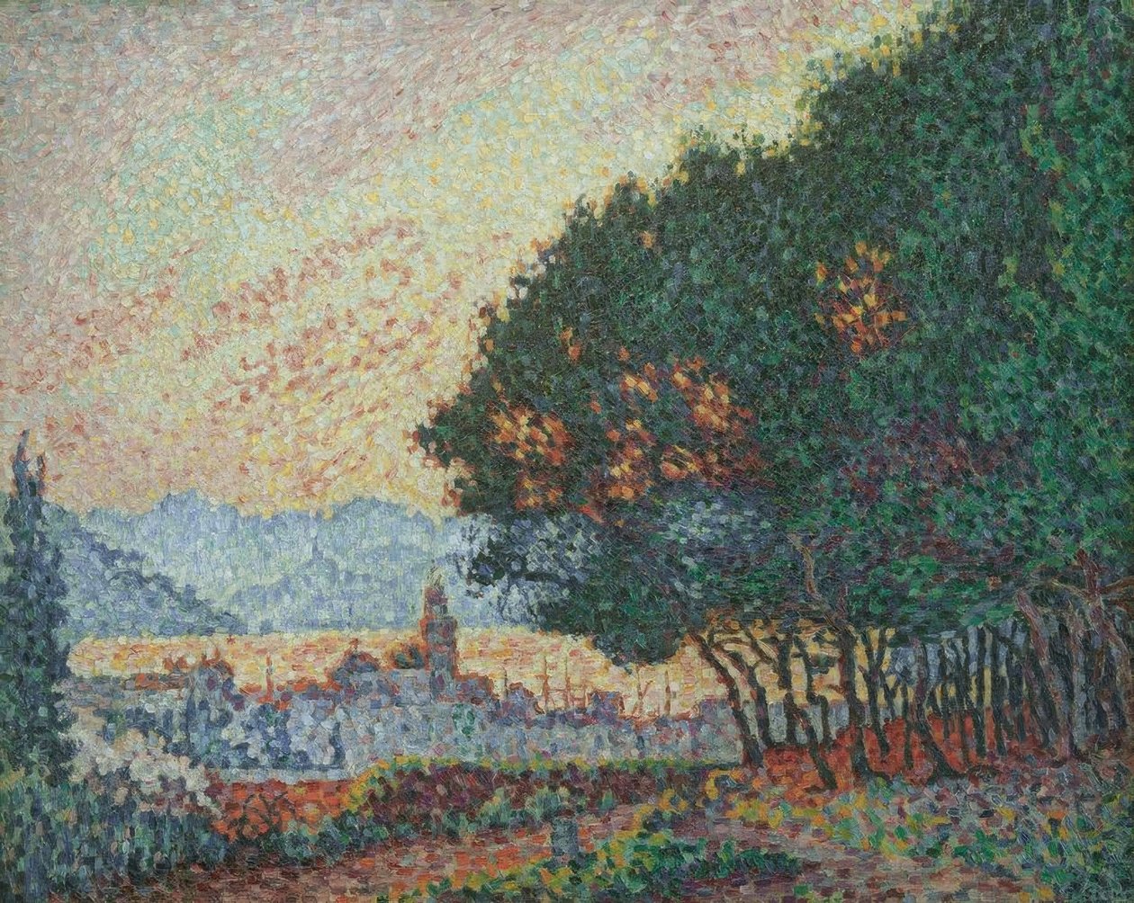Saint-Tropez, staden och tallarna av Paul Signac