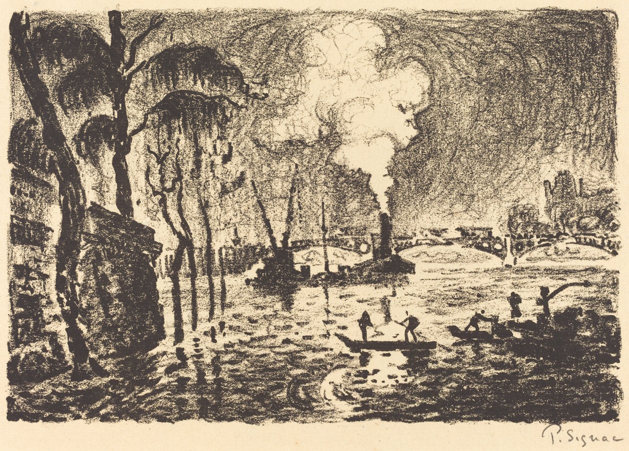 Den översvämmade Seinen 1910 (La Seine en crue, en 1910) av Paul Signac