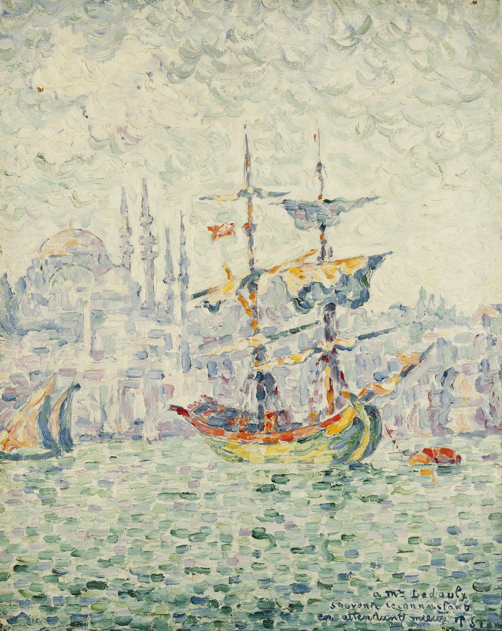 hamnen i Konstantinopel; Le Port de Constantinople, 1907 av Paul Signac
