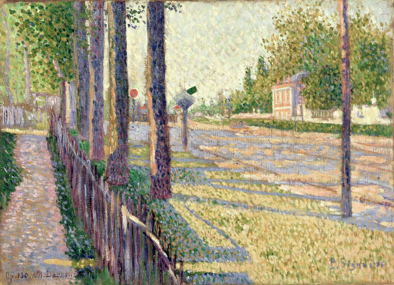 Järnvägsknuten i Bois-Colombes, eller La Route Pontoise av Paul Signac