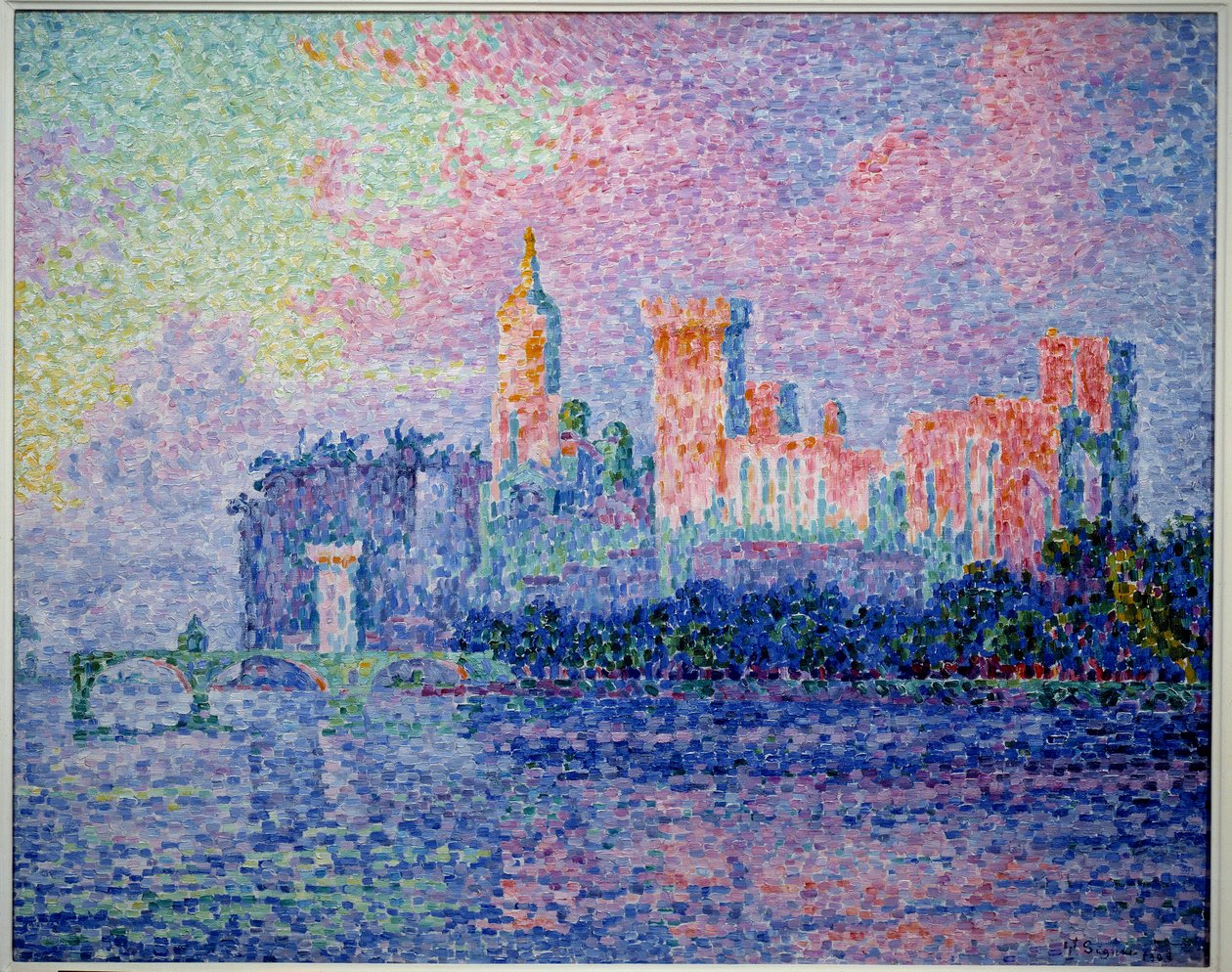 Påvarnas slott i Avignon. Målning av Paul Signac (1863-1935) av Paul Signac