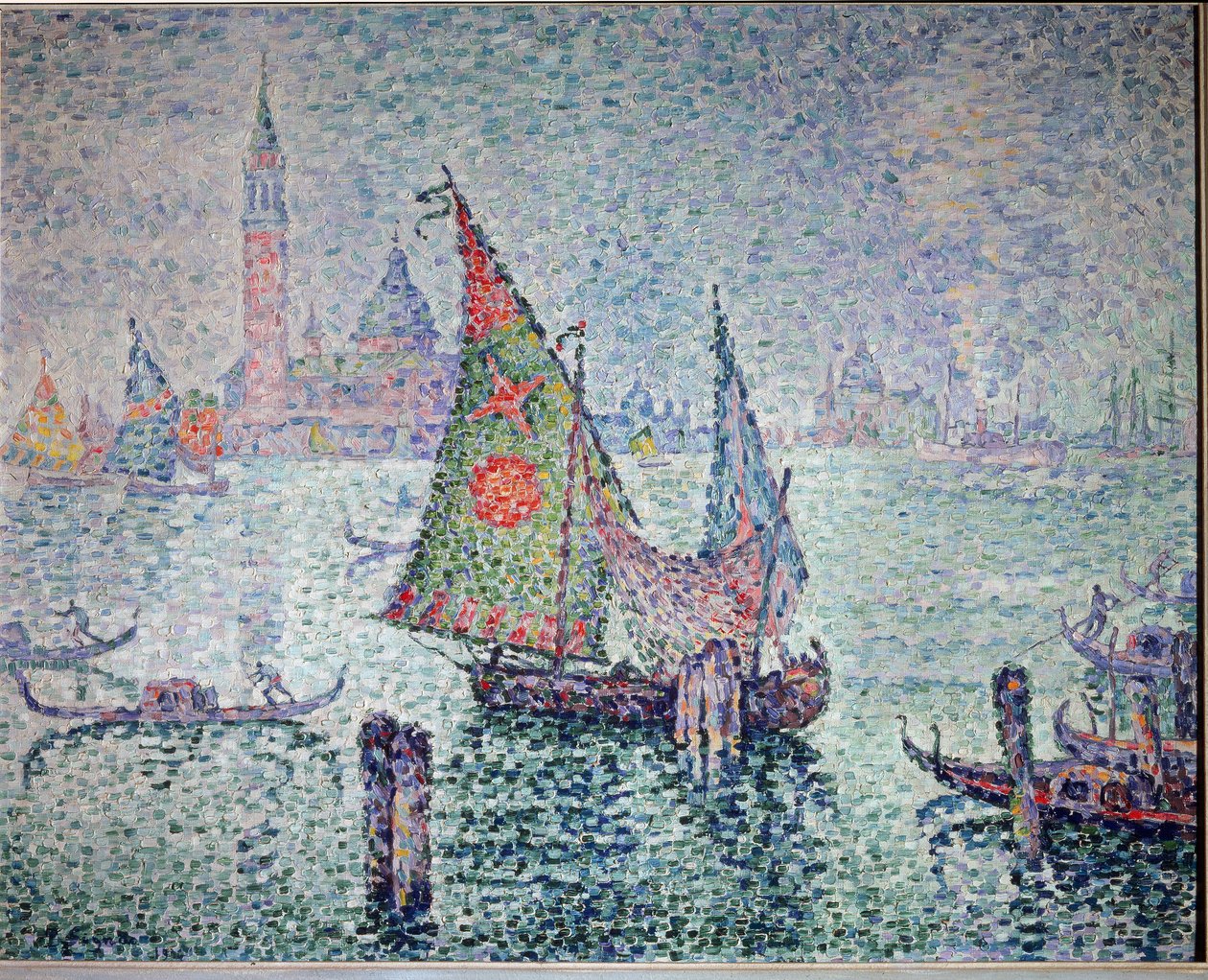 Den gröna slöjan, Venedig - 1904. Olja på duk av Paul Signac