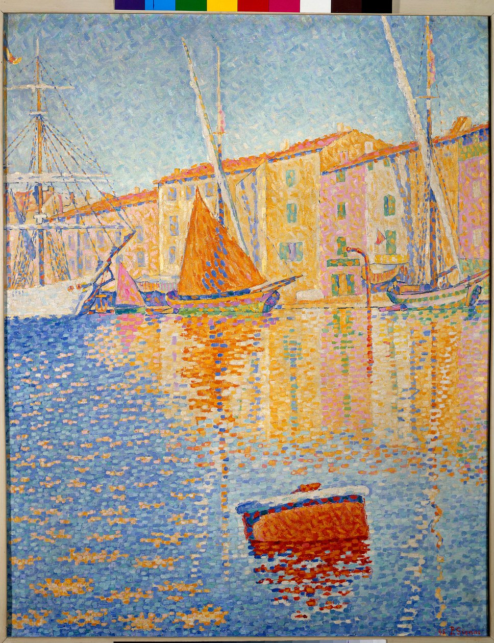 Den röda bojen (Saint Tropez). Målning av Paul Signac (1863-1935) av Paul Signac