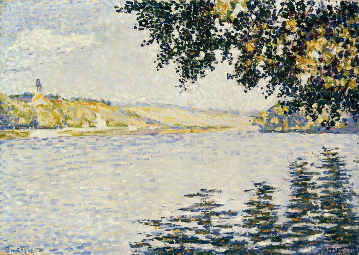 View of the Seine at Herblay av Paul Signac