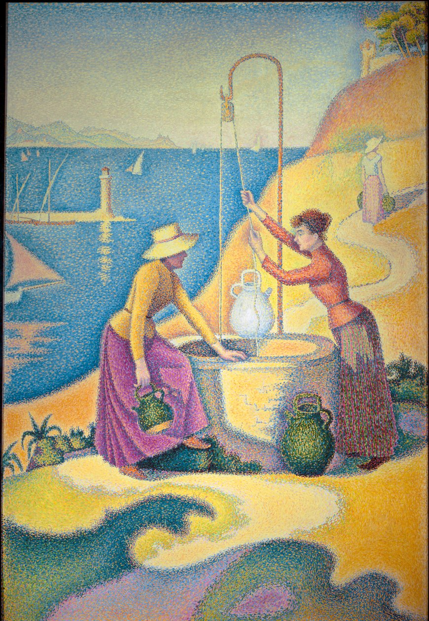 Kvinnor vid brunnen eller Unga kvinnor i Provence vid brunnen av Paul Signac