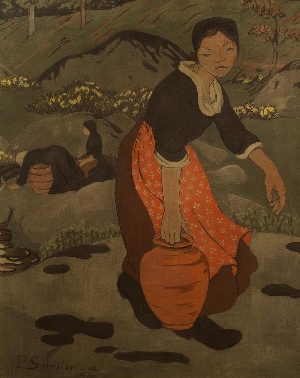 Ung bretonsk kvinna med kanna av Paul Sérusier