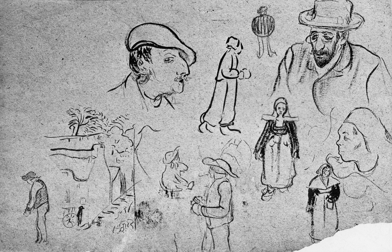 Paul Serusier (1865 1927) : skisser (Paul Gauguin överst på l) av Paul Sérusier