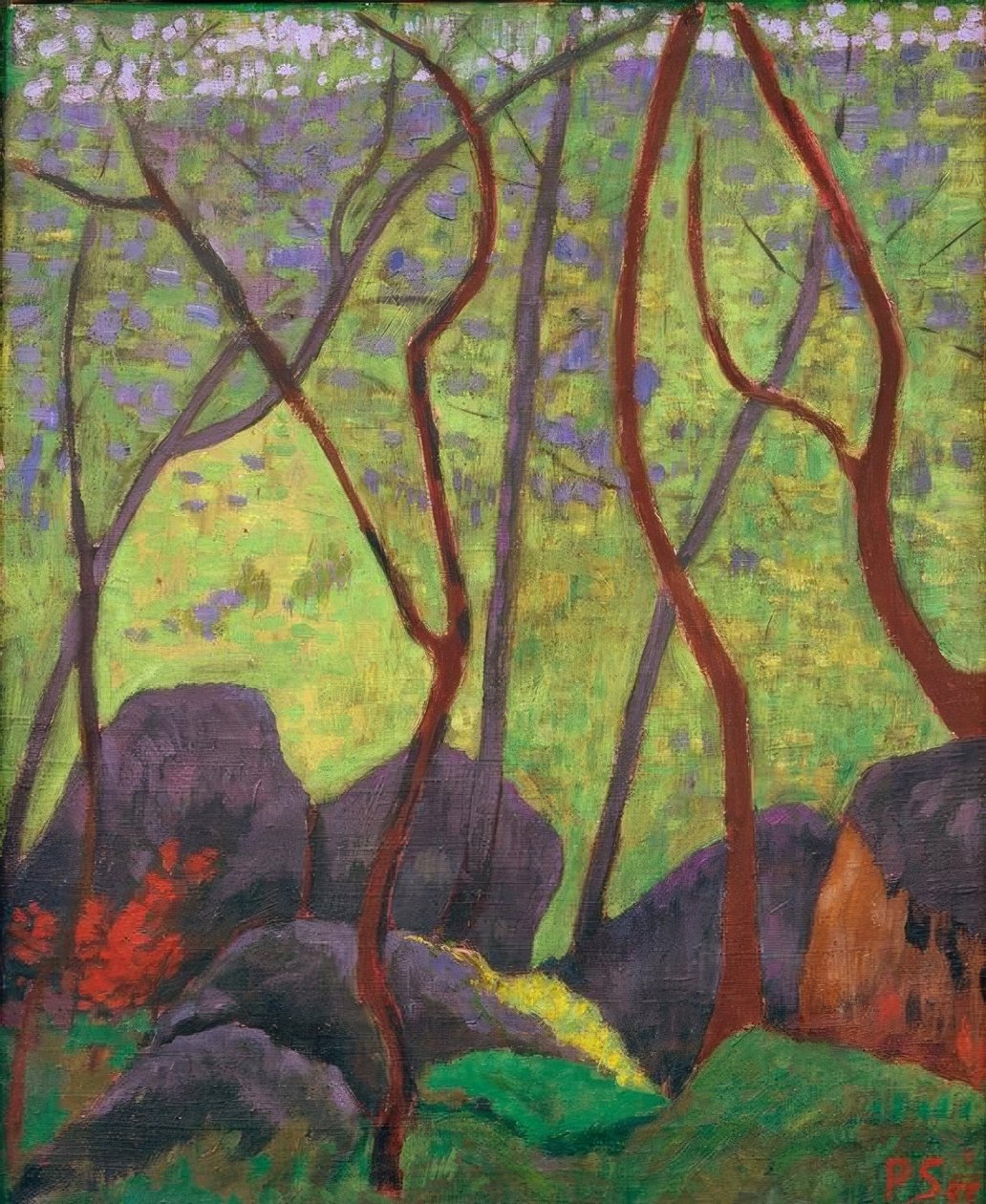 Stenar i skogen av Huelgoat av Paul Sérusier