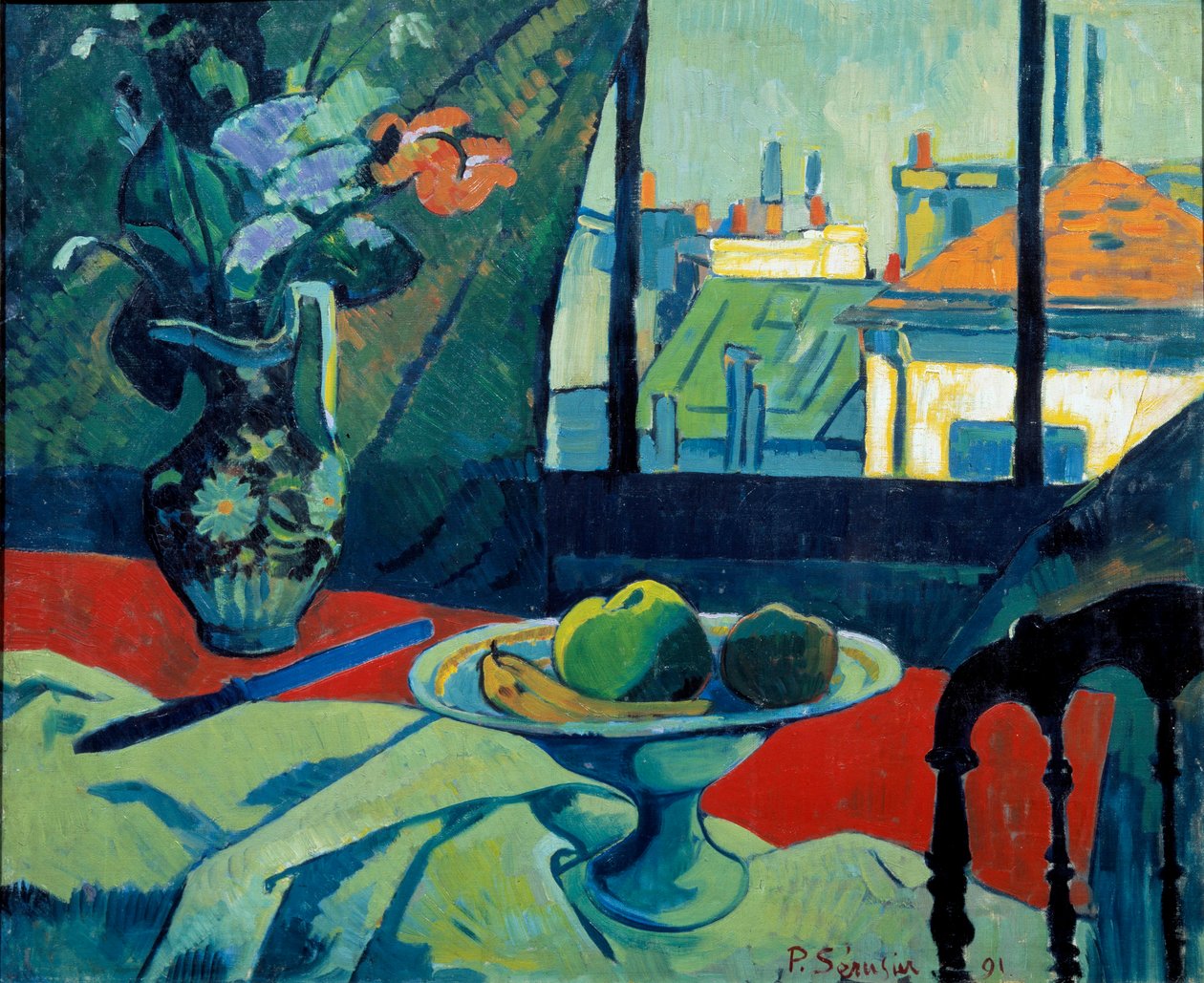 Stilleben, konstnärens verkstad Målning av Paul Serusier (1863-1927) 1891 Sön. 0,6x0,73 m Paris, musee d
