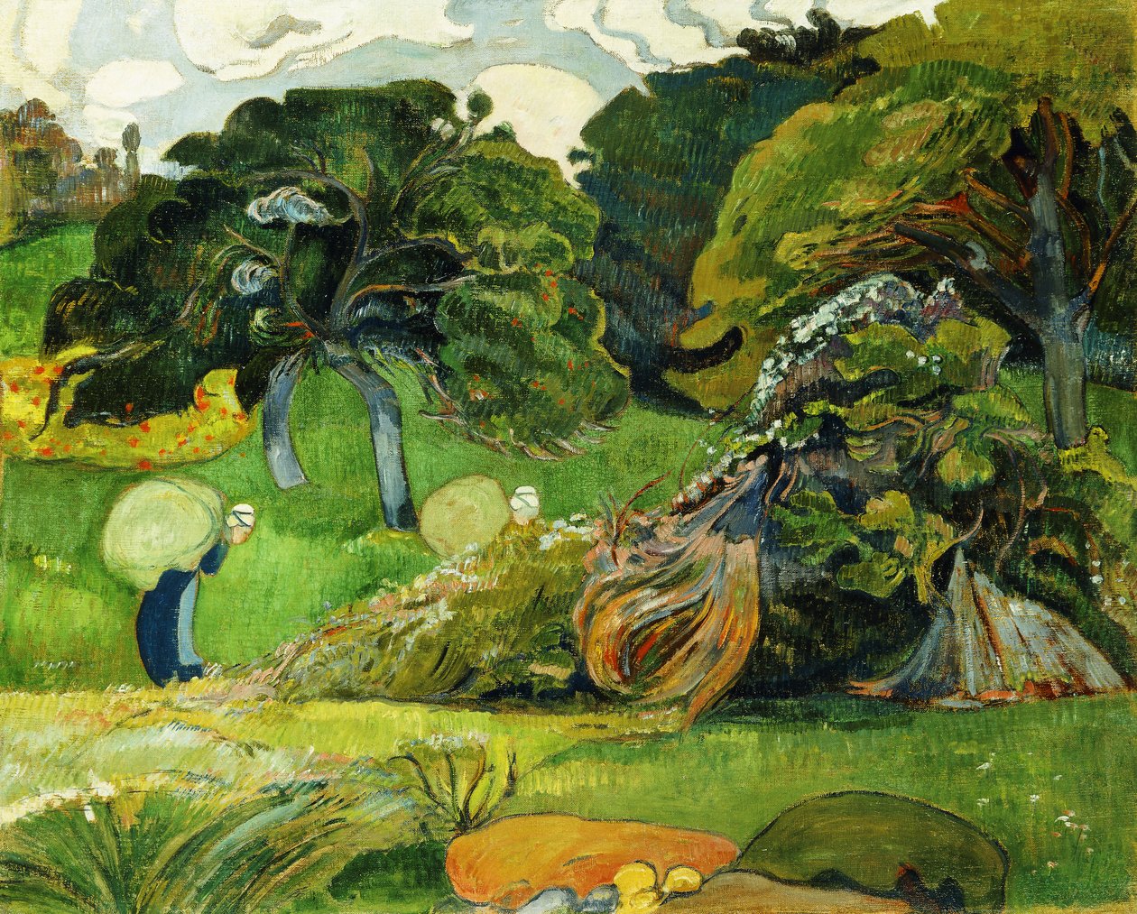 De två tvättkvinnorna; Les Deux Lavandieres, ca. 1892 av Paul Sérusier