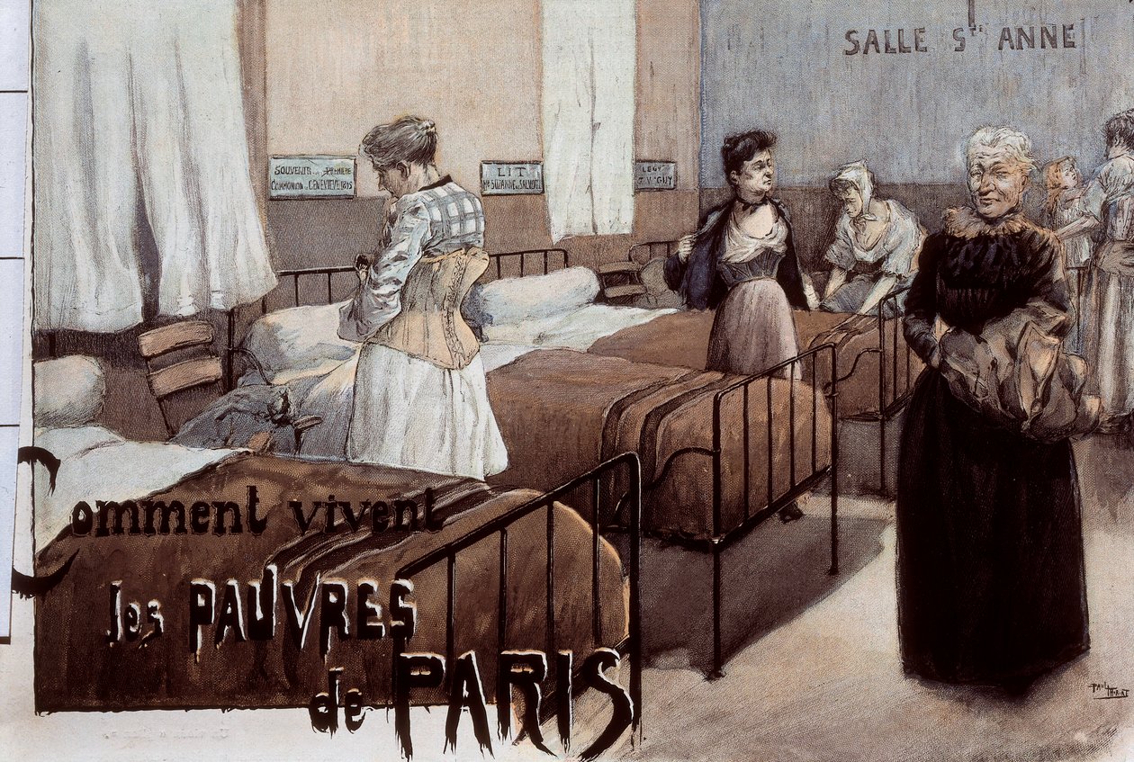 De fattiga i Paris, tidigt 1900-tal (teckning) av Paul Thiriat