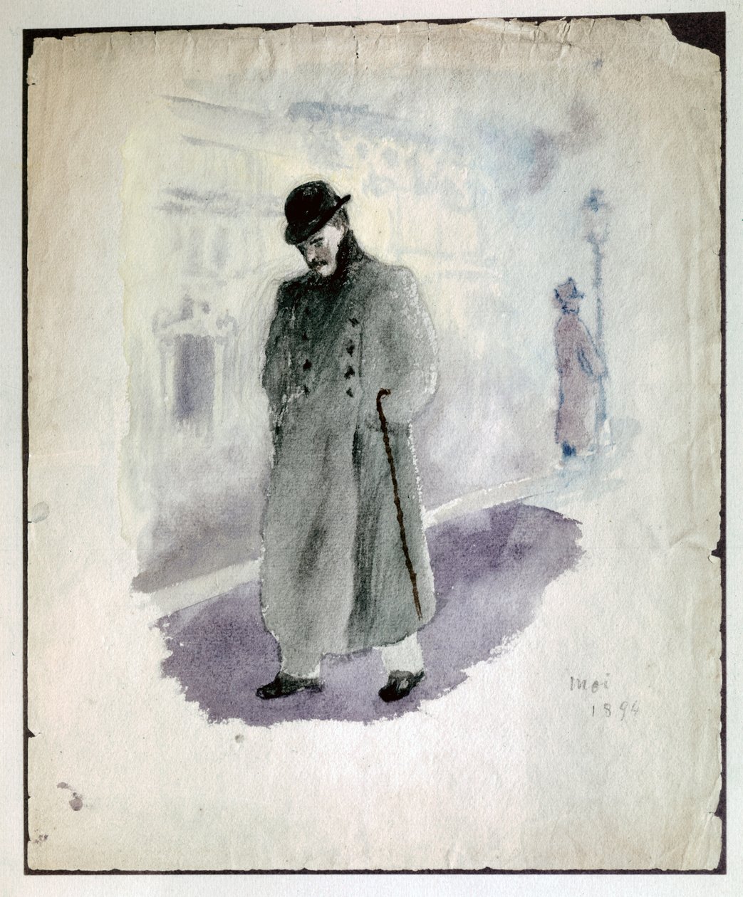 Paul VALERY: Självporträtt. 1894 (akvarell) av Paul Valery