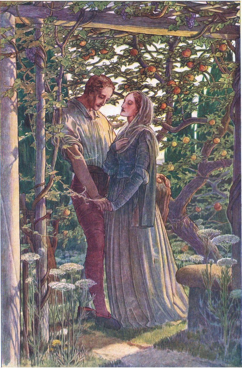 Rättvist möte med de mest sällsynta tillgivenheterna, illustration från The Tempest, 1908 av Paul Vincent Woodroffe