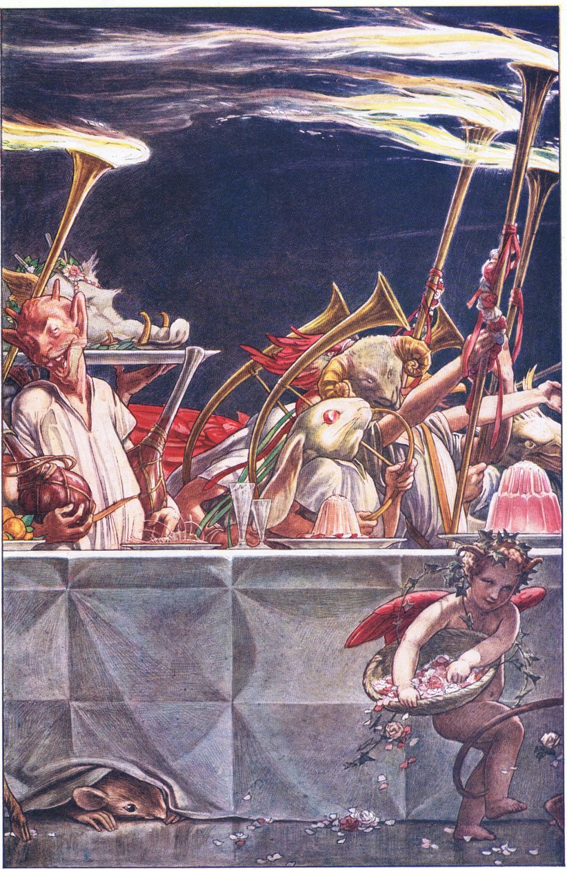 Ge oss snälla väktare, himlar!-vad var dessa?, illustration från The Tempest, 1908 av Paul Vincent Woodroffe