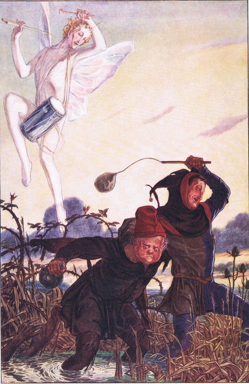 Blymonster, väl följ. I would I could see Taboreri: He lays it on, illustration från The Tempest, 1908 av Paul Vincent Woodroffe