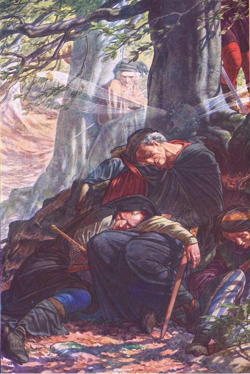Medan du snarkar här, illustration från The Tempest, 1908 av Paul Vincent Woodroffe