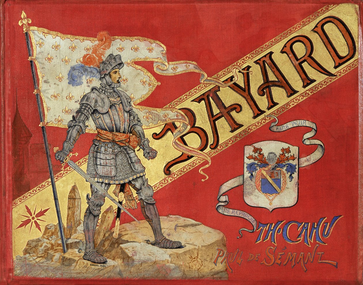Omslag till boken "" Bayard "" av Theodore Cahu, illustrerad av Paul De Semant (1855-1915) av Paul de Semant