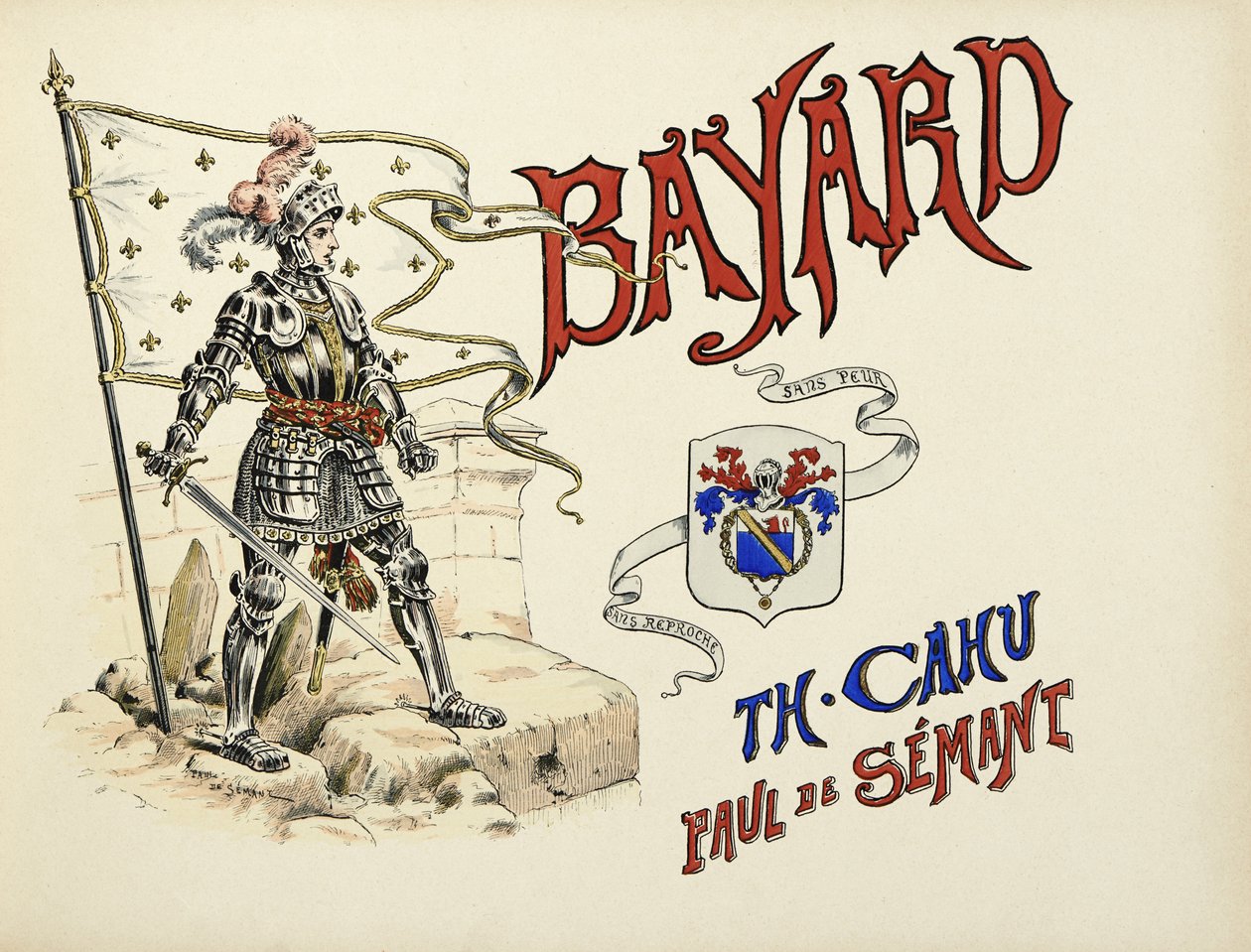 Illustration hämtad från boken "Histoire du chevalier Bayard" av Theodore Cahu, illustrerad av Paul De Semant (1855-1915) av Paul de Semant