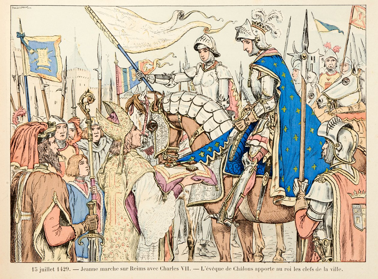 Illustration hämtad från boken "" Joan of Arc "" av Theodore Cahu och illustrerad av Paul De Semant (1855-1915): Den 15 juli av Paul de Semant