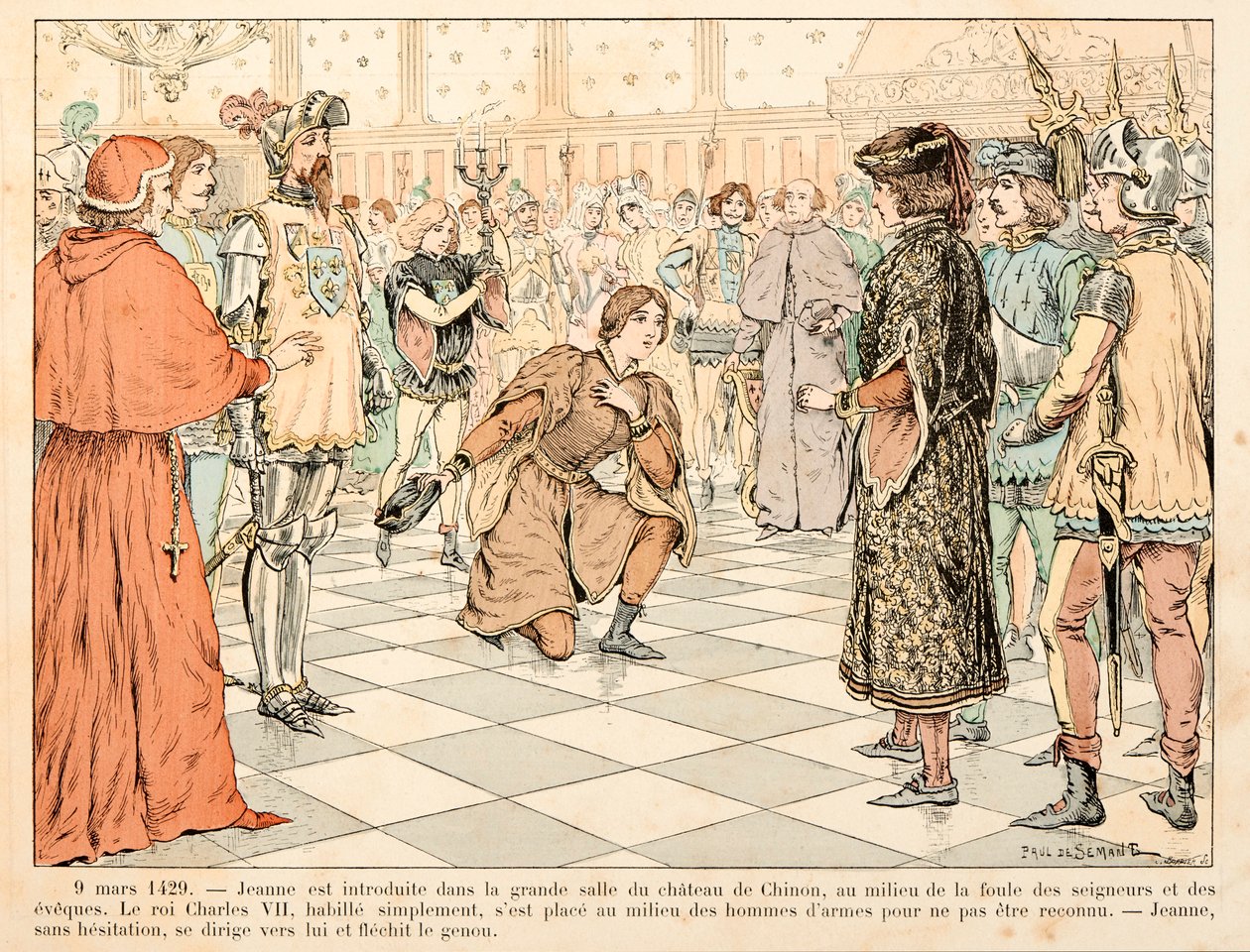 Illustration hämtad från boken "" Joan of Arc "" av Theodore Cahu och illustrerad av Paul De Semant (1855-1915): Den 9 mars av Paul de Semant