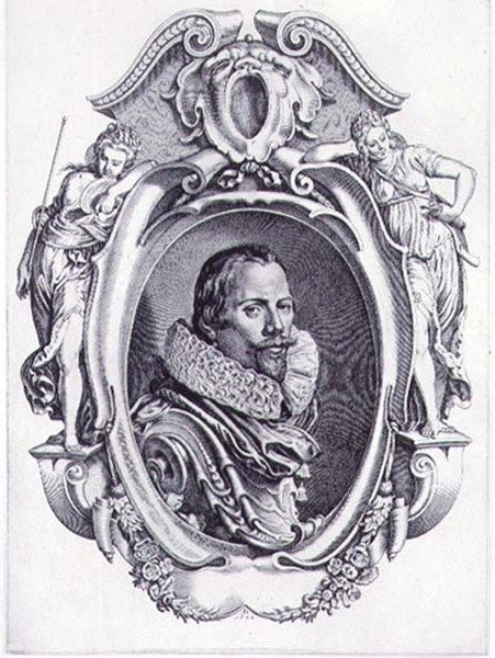 Självporträtt, graverad av Simon de Passe (1595-1647) 1622 (gravyr) av Paul van (after) Somer