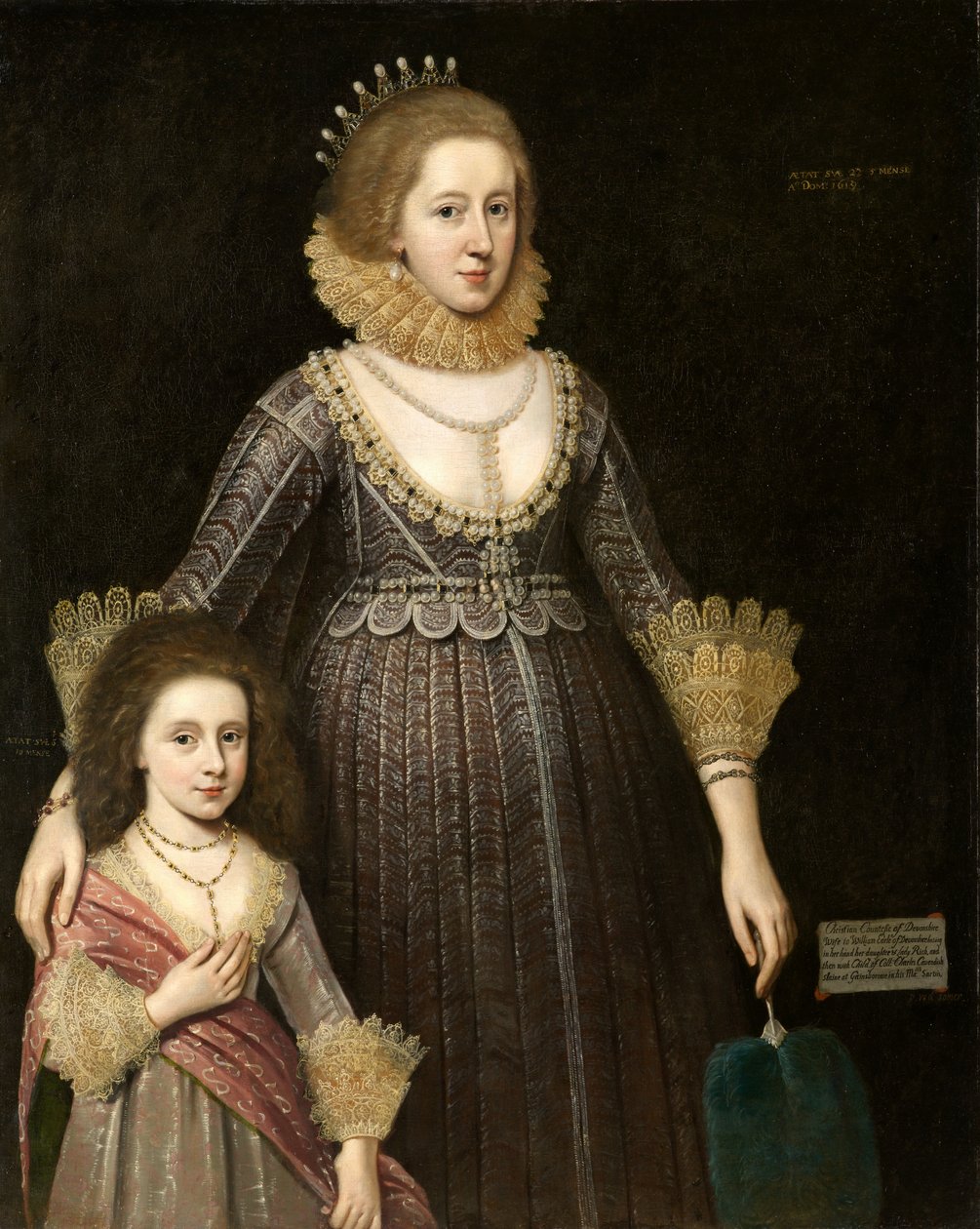 Christian, Lady Cavendish, senare grevinnan av Devonshire (1598-1675) och hennes dotter av Paul van Somer