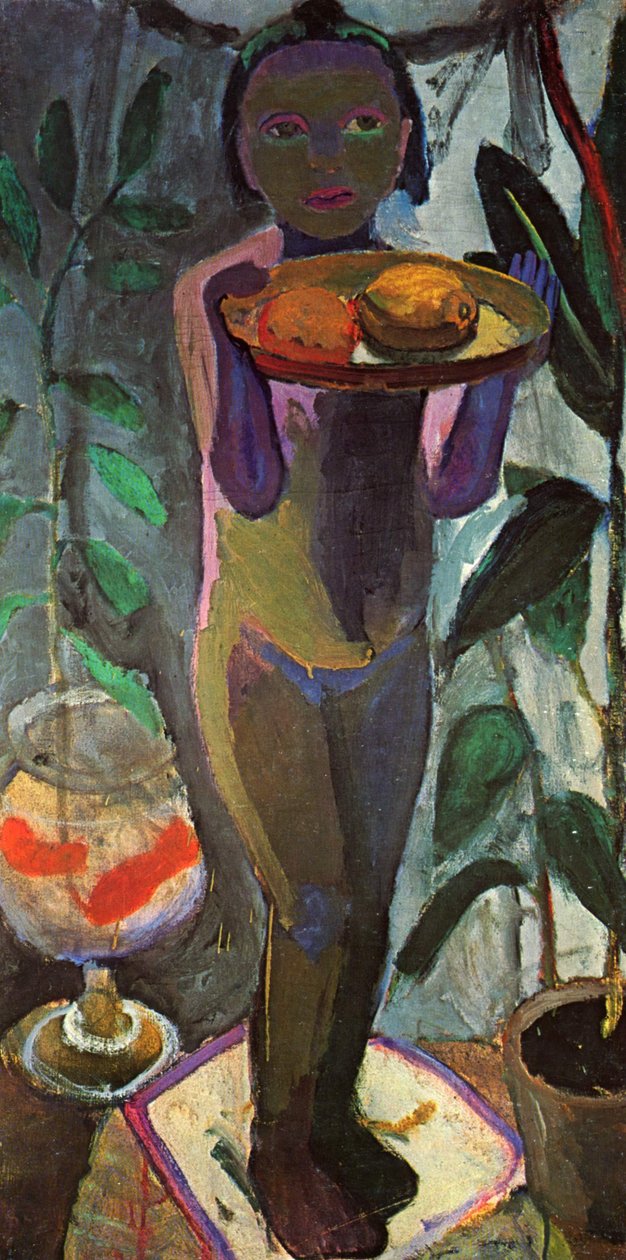 Kinderakt mit Goldfischglas av Paula Modersohn Becker