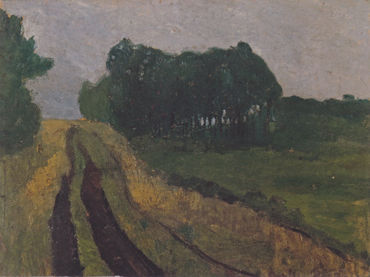 Kvällslandskap med tallar av Paula Modersohn Becker