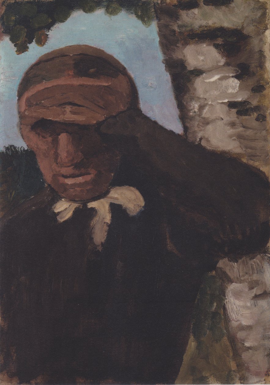 Gammal bondkvinna med hand på pannan av Paula Modersohn Becker
