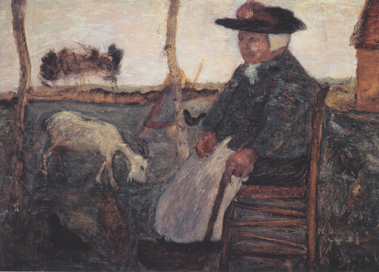 Gammal bondkvinna med get av Paula Modersohn Becker