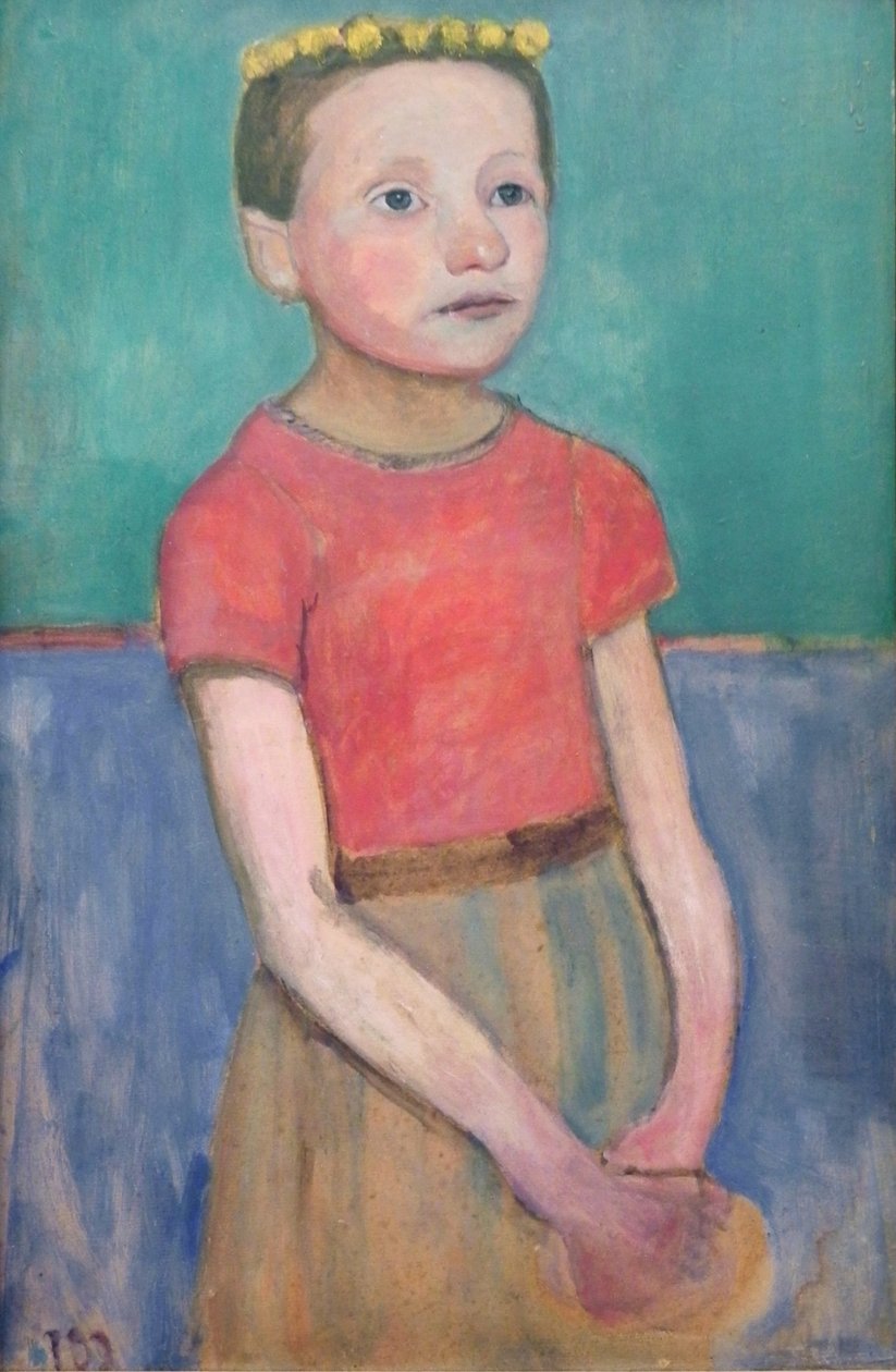 Brustbild eines ca. 12-jährigen italienischen Mädchens av Paula Modersohn Becker