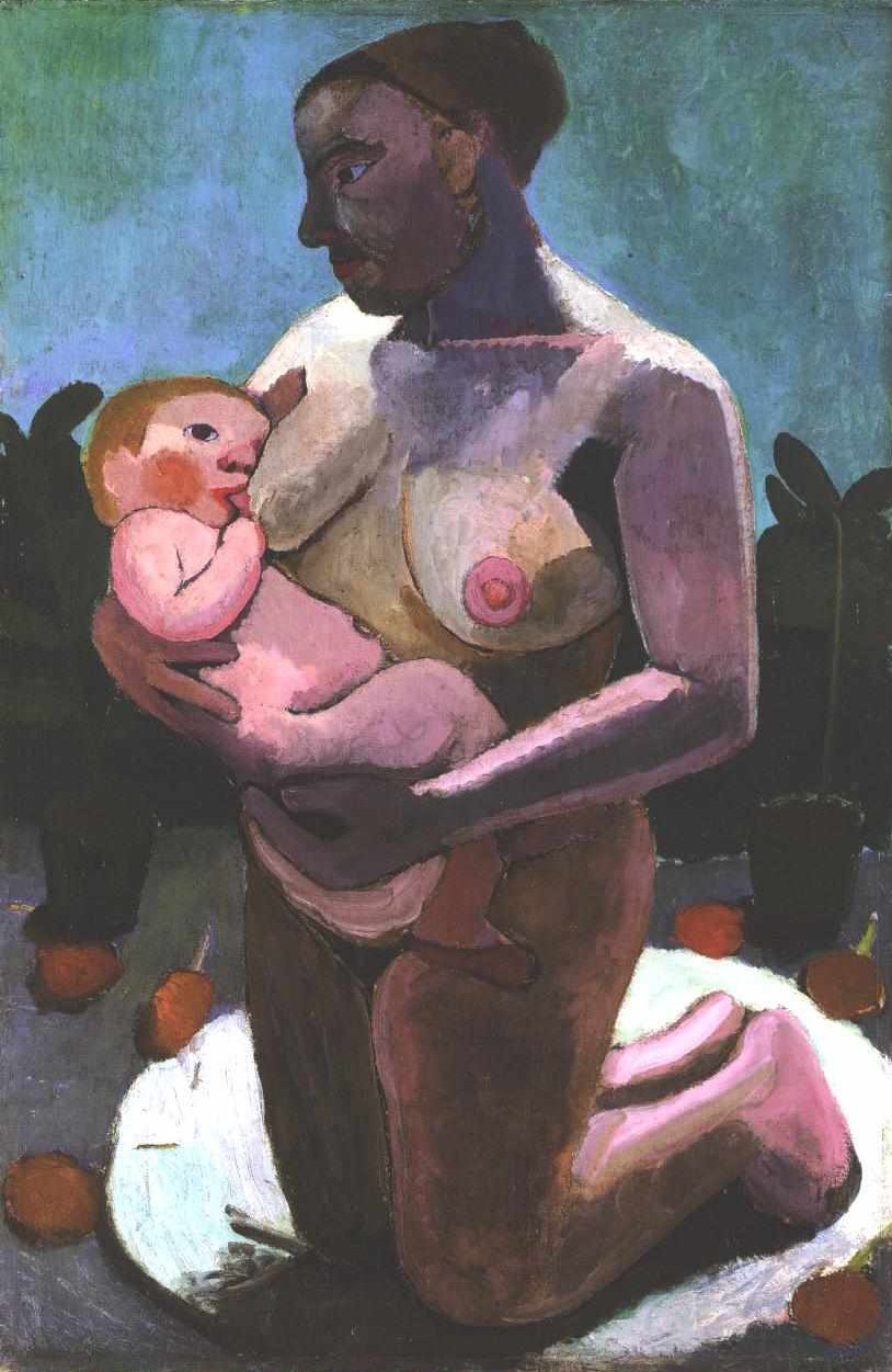 Kniende Mutter mit Kind av Paula Modersohn Becker