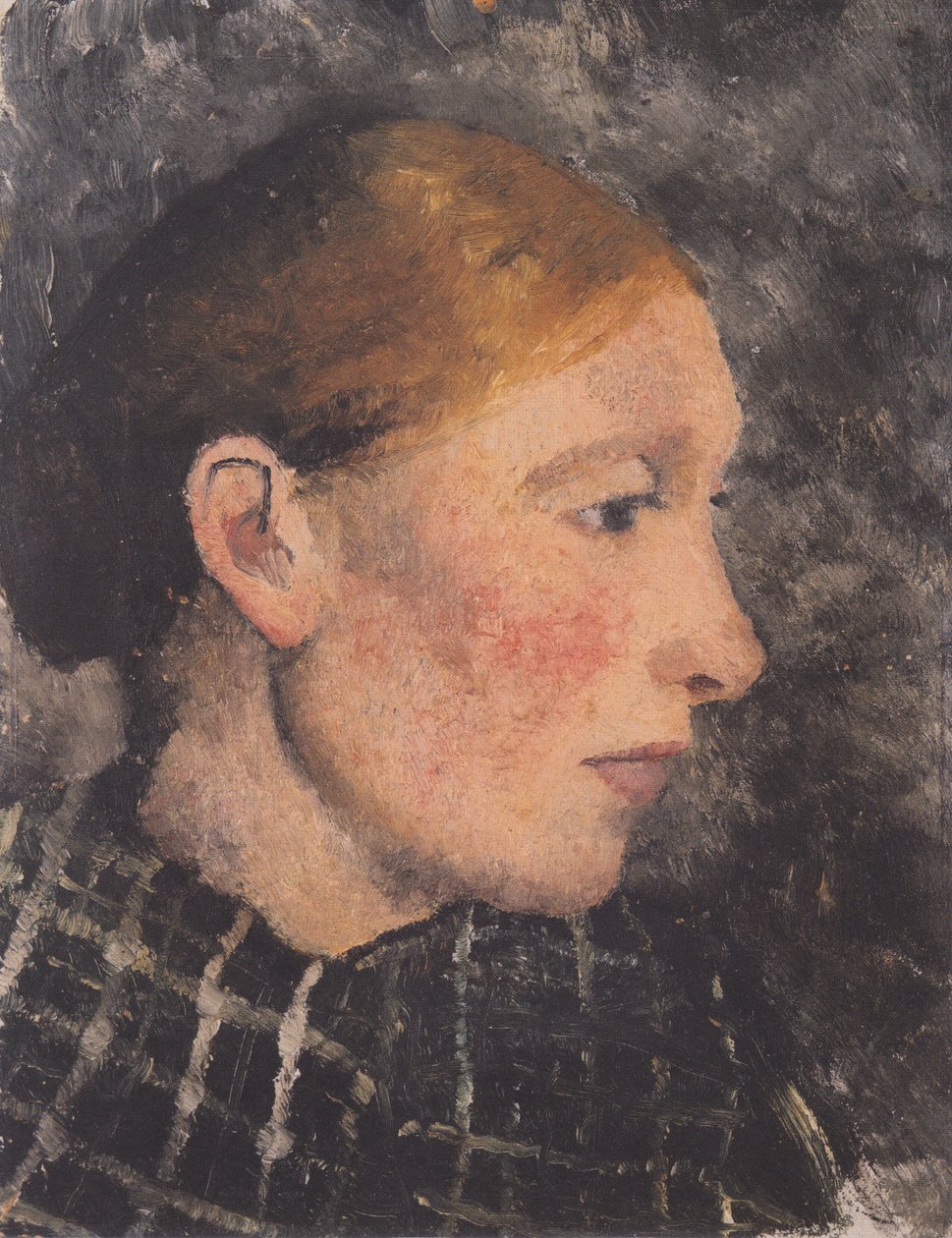 Chef för en bondekvinna i profil till höger av Paula Modersohn Becker
