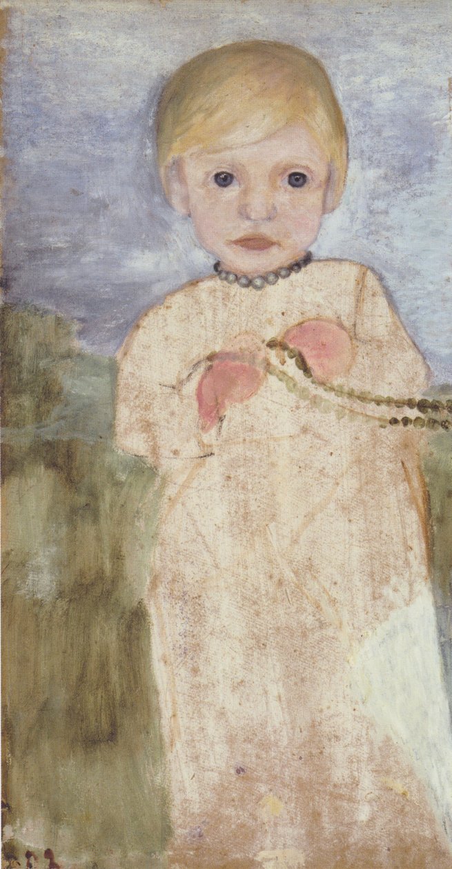 Mieke Vogeler med ett pärlhalsband av Paula Modersohn Becker