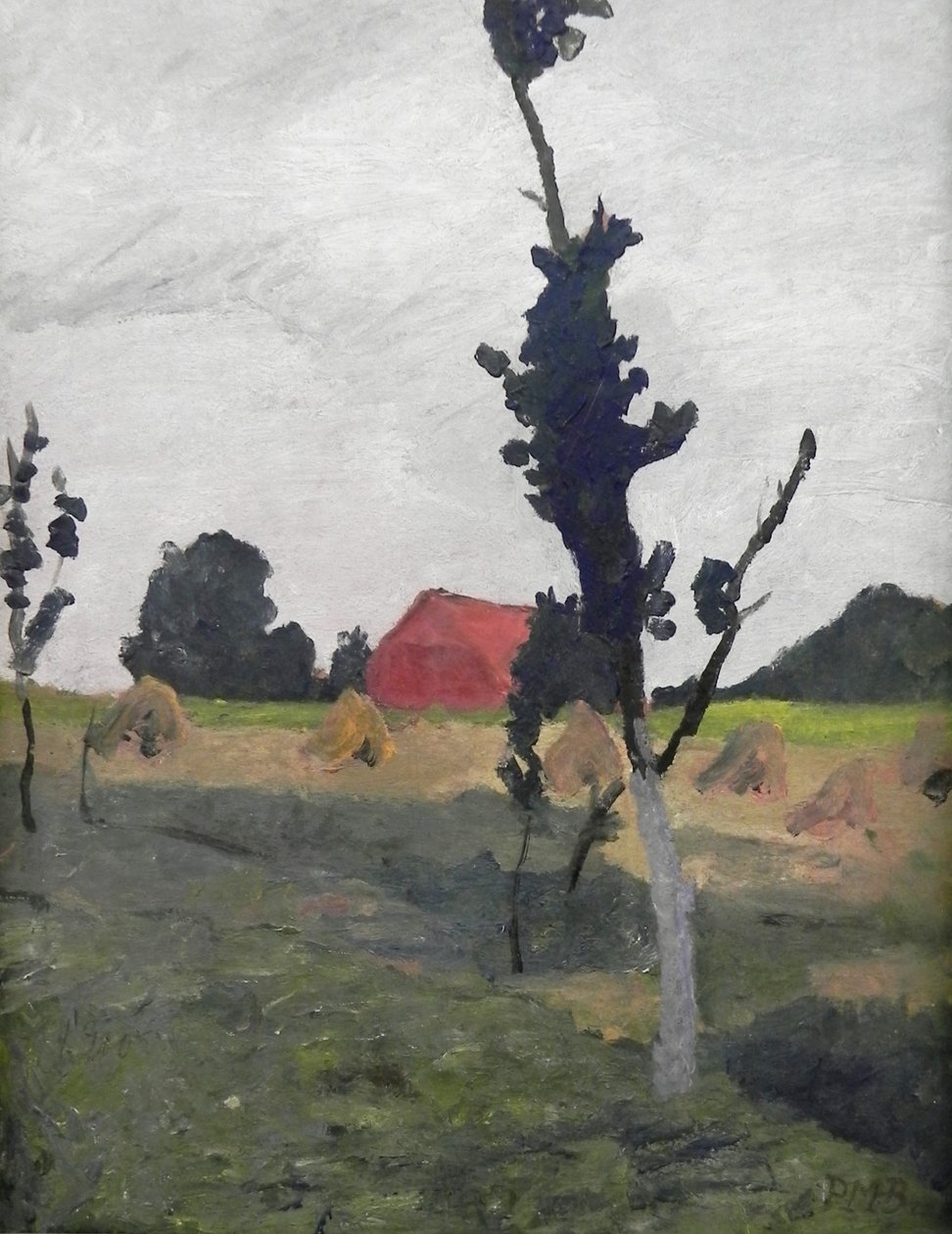 Worpsweder Landschaft mit rotem Haus av Paula Modersohn Becker