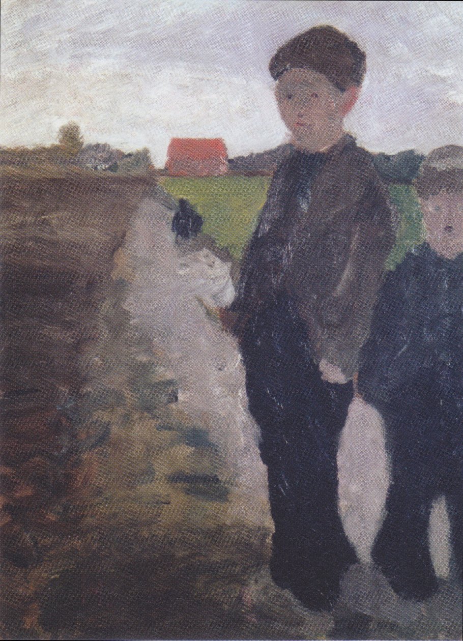 Två pojkar på morkanalen av Paula Modersohn Becker
