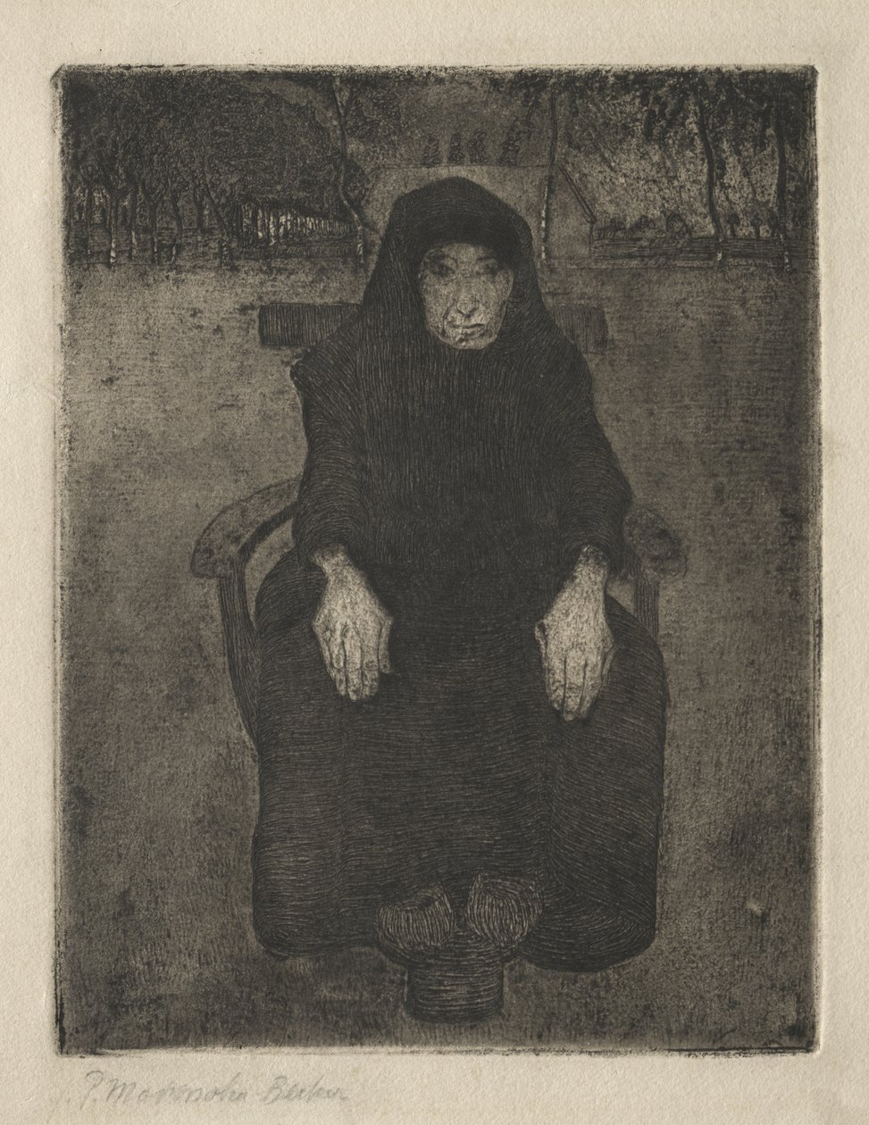 Sittande gammal kvinna av Paula Modersohn-Becker