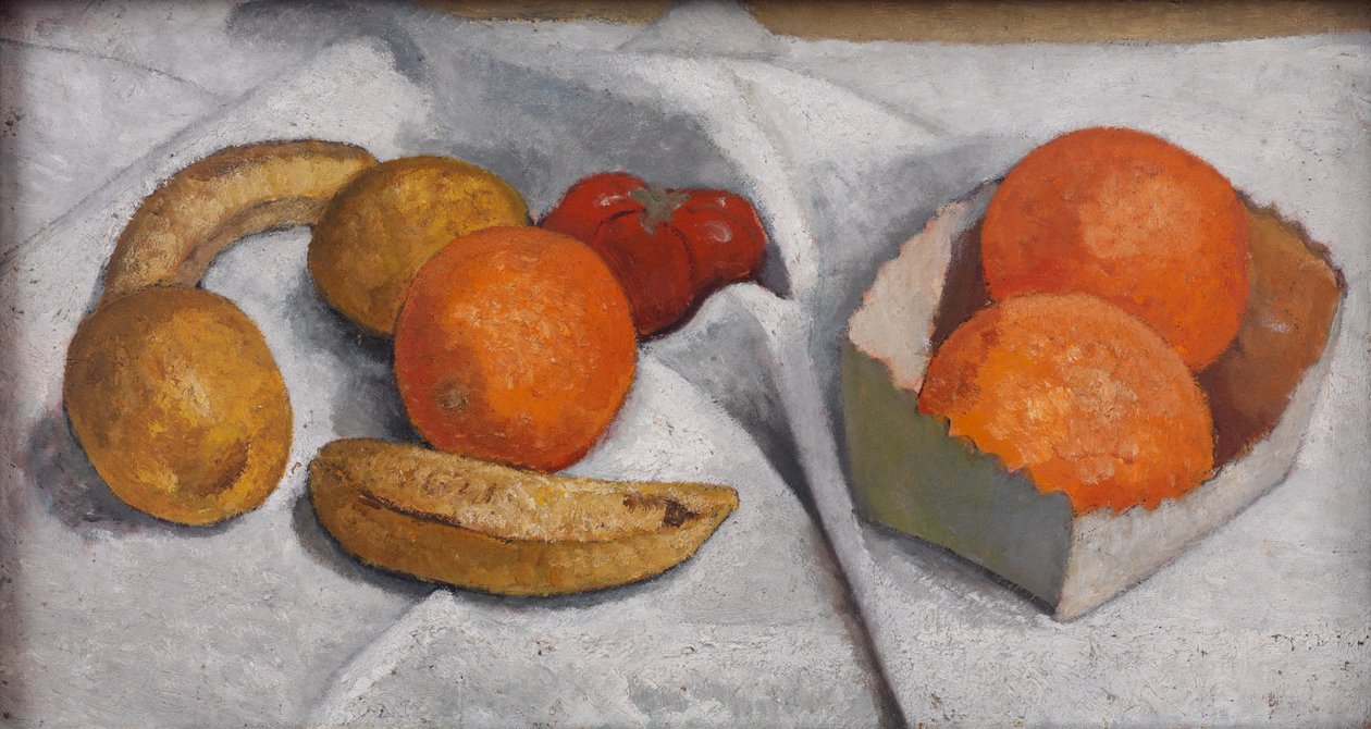 Stilleben med apelsiner, bananer, citroner och tomat av Paula Modersohn-Becker
