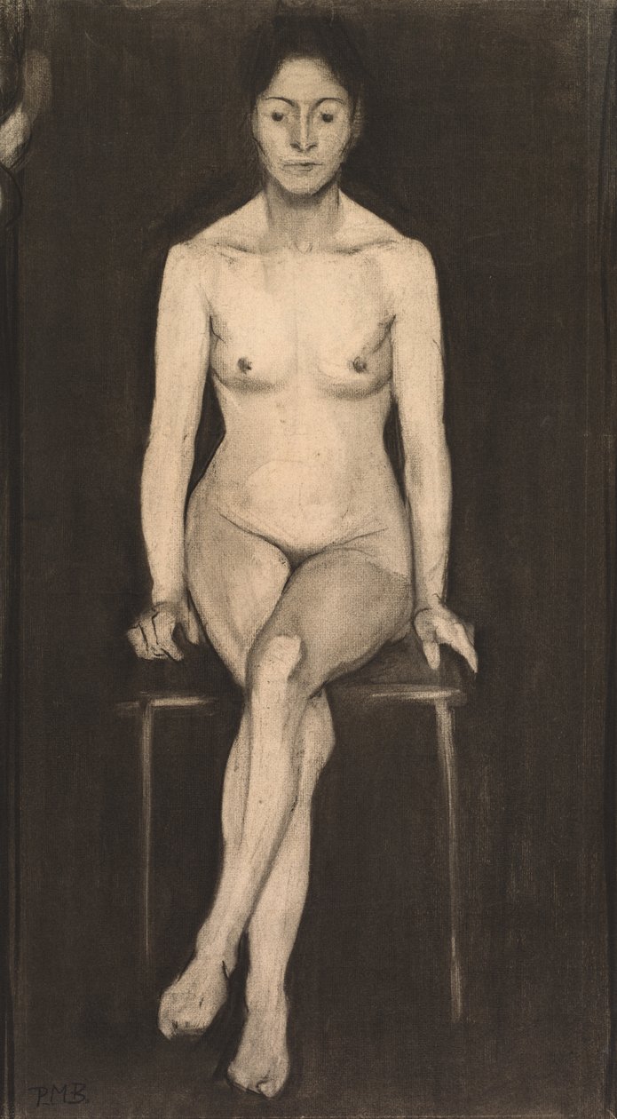 Sittande kvinnlig naken (självporträtt?) av Paula Modersohn Becker
