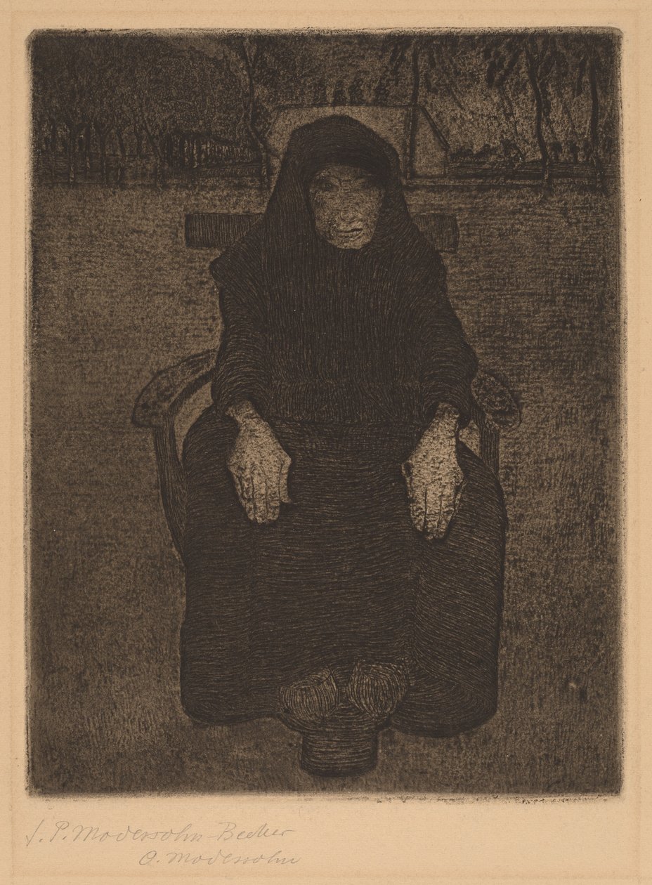 Sittande gammal kvinna av Paula Modersohn Becker