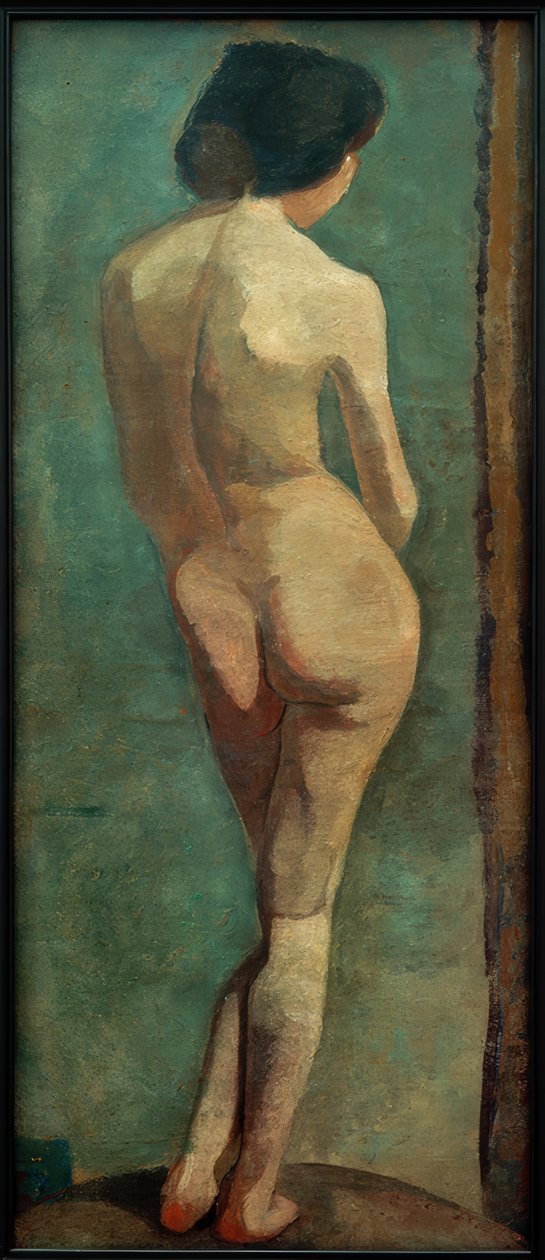 Stående kvinnlig naken bakifrån av Paula Modersohn Becker