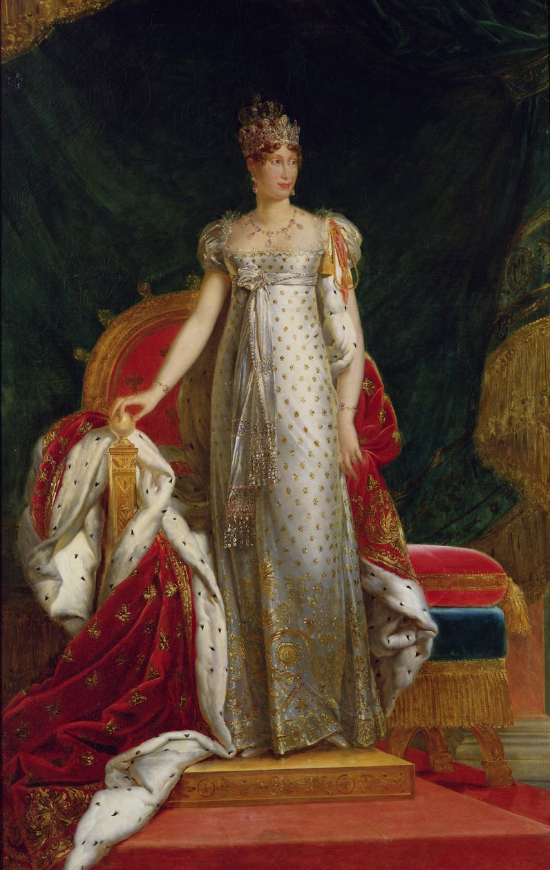 Portræt af kejserinde Marie Louise (1791-1847) af Frankrig, efter et maleri af Francois Gerard swed av Paulin Jean Baptiste Guerin