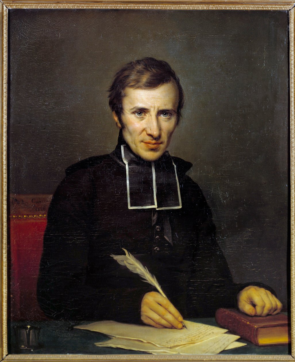 Porträtt av Felicite Robert de Lamennais (1782-1854) fransk författare. Målning av Jean-Baptiste Guerin Paulin (1783-1855) 1826. Versailles, Versailles och Trianons slott av Paulin Jean Baptiste Guerin