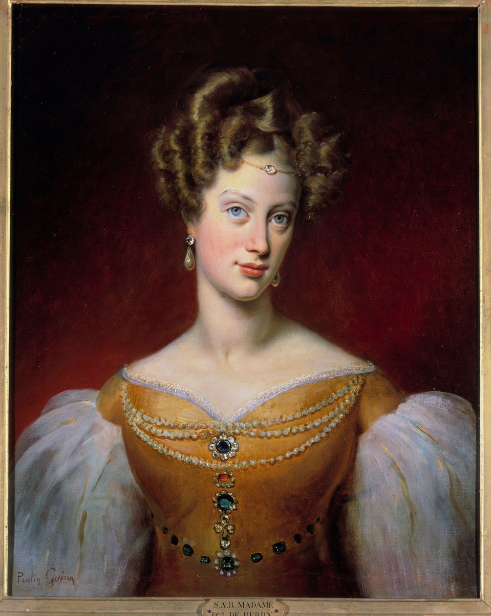 Porträtt av Marie Caroline, prinsessan av Bourbon - Sicilien och hertiginnan av Berry (1798-1870) Målning av Paulin Guerin (1783-1855) 1819 Sön. 0,69x0,54 m av Paulin Jean Baptiste Guerin