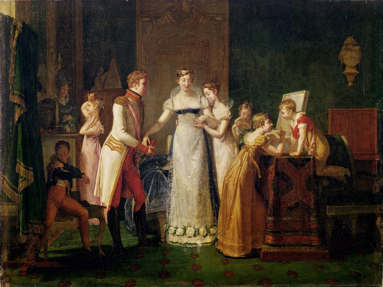 Marie-Louise (1791-1847) från Österrike tar farväl av sin familj i Wien, 13 mars 1810, 1812 av Pauline Auzou