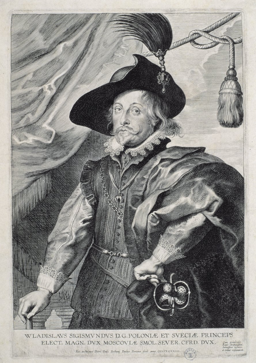 Vladislav IV Vasa (1595-1648) kung av Polen, 1624 av Paulus Pontius